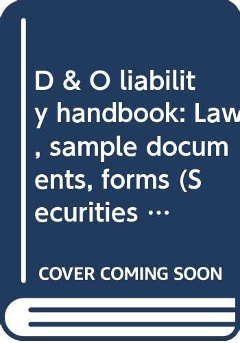 D and o liability handbook law sample documents forms securities law series. - Manuale dvr di rete avtech 4ch h264.