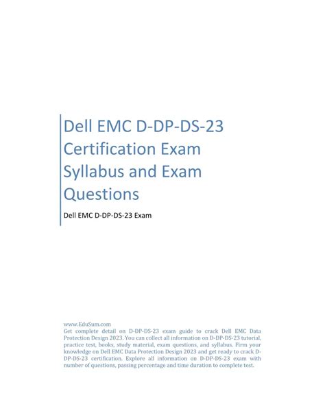 D-DP-DS-23 Test Certification Cost