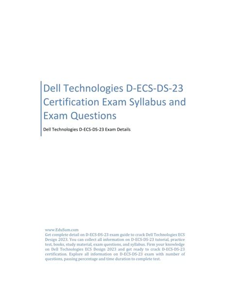 D-ECS-DS-23 Exam