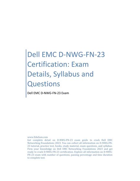 D-NWG-FN-23 Exam Blueprint