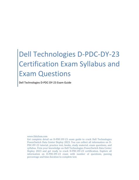 D-PDC-DY-23 Prüfungsinformationen