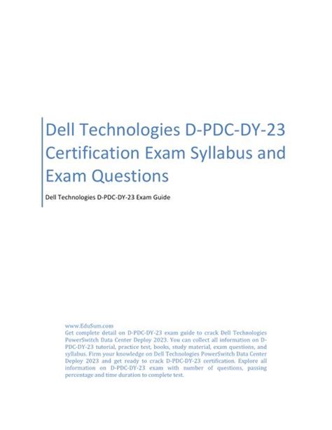 D-PDC-DY-23 Zertifizierungsantworten