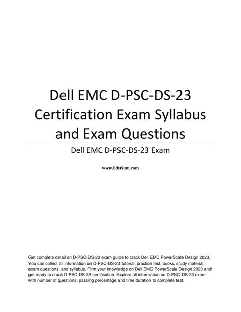 D-PSC-DS-23 Cert Exam