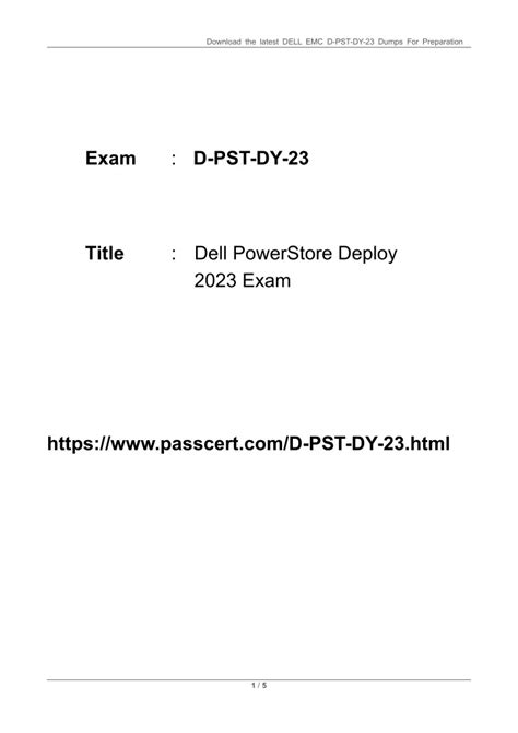 D-PST-DY-23 Übungsmaterialien