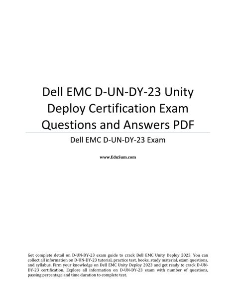 D-UN-DY-23 Certification Sample Questions