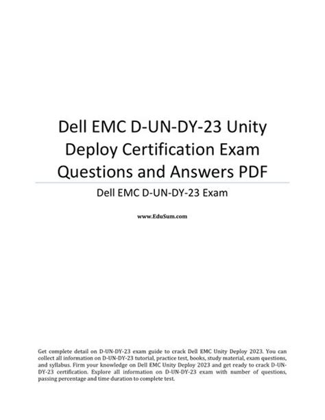 D-UN-DY-23 PDF Demo