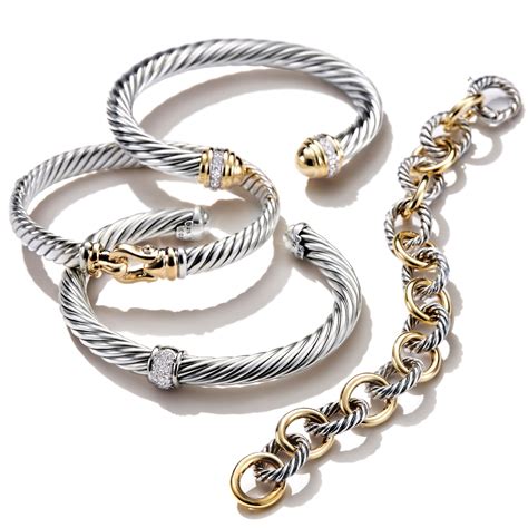 D.yurman. Somewhere on the piece of jewelry should be etched in small letters: "D.Y. 925." Most fakes do not have this detail, or they have it incorrectly: "925 DY". Look at the price. A real David Yurman piece will never have a price tag that is less than half of what you would pay in a store. Prices of David Yurman pieces range from $1,300 to $3,000. 