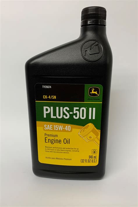 Oil, Filter, Grease, and Coolants. One engine oil on the farm. In the field. On the highway. You're in the right place to learn about John Deere Plus-50™ II Engine Oil - including our brand new line of SAE 5W-40. Check out how Plus-50™II oil is specially formulated to keep engines running smoothly and efficiently. In tractors.. 