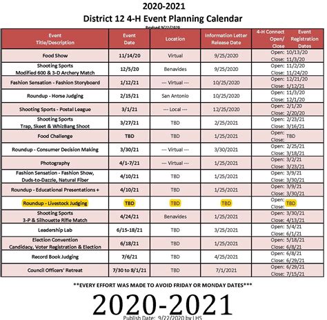 D12 Com Court Calendar