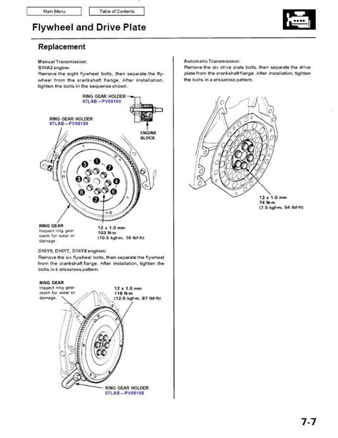 D16 flywheel torque specs. step 1: 22ft lbs. step 2: 48ft lbs. connecting rod nuts: 23ft lbs. crankshaft pulley bolt: 119ft lbs. throttle body nuts: 14-16ft lbs. dizzy mount bolts: 17-18ft lbs. 