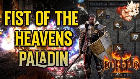 D2 paladin fist of heavens build. Blessed Hammer Paladin (Hammerdin/Hdin) The most popular Paladin build, and one of the most popular builds in all of Diablo II, it is based around the Blessed Hammer skill. While it could get expensive to get all of the gear for this build, the magic damage from Blessed Hammer is very rarely resisted by monsters, making this a great build for ... 