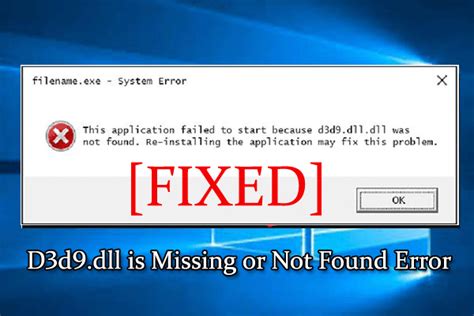 D3d9 error. dll missing from computer&rdquo; can lead to crashes or the failure to launch...