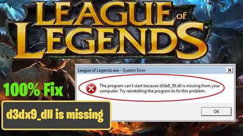 D3dx9_39.dll-Problem beim Starten von League of Legends