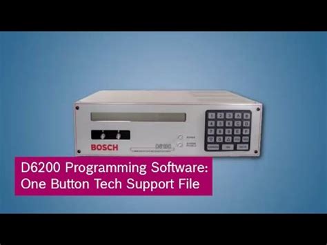 D6200 Programming Software: One Button Tech Support File