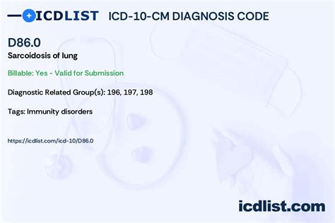 D86 - Sarcoidosis - ICD List 2024