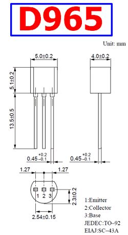 D965 Transistor: D965 Datasheet and Replacement, Transistor Equivalent Finder image 1