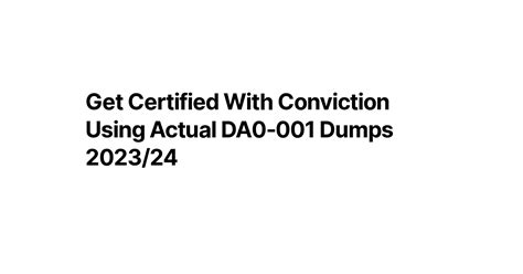 DA0-001 Dumps