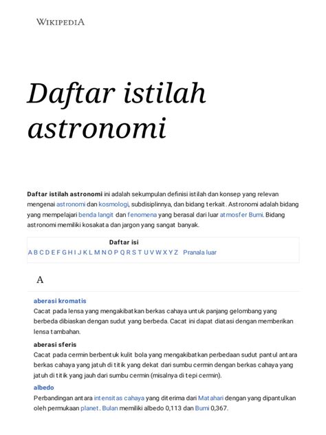 Daftar istilah astronomi - Wikipedia bahasa Indonesia, ensiklopedia … - muktibox.com