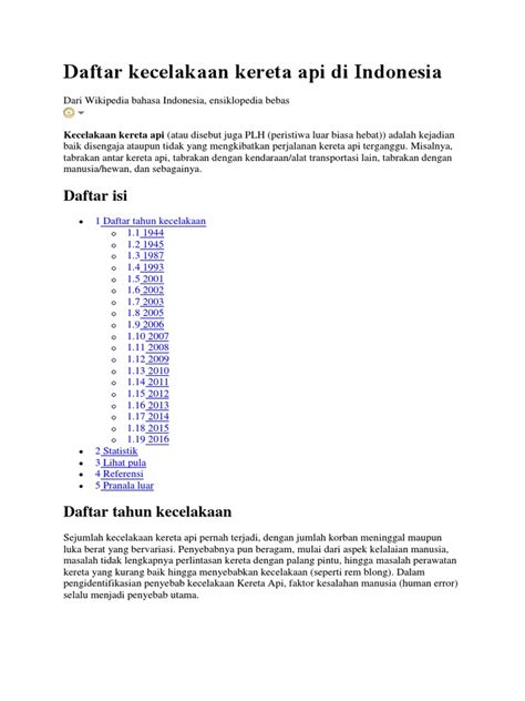 Daftar kecelakaan kereta api di Indonesia - wintechmobiles.com