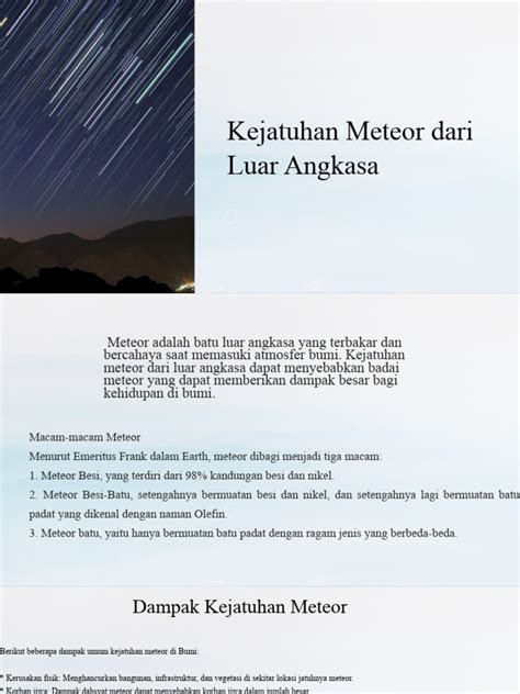 Dampak dan Mitigasi Kejatuhan Meteor | PDF | Sains & Matematika - wintechmobiles.com