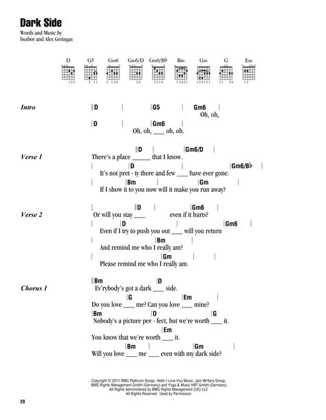 DARK SIDE CHORDS (ver 2) by Kelly Clarkson - Ultimate Guitar