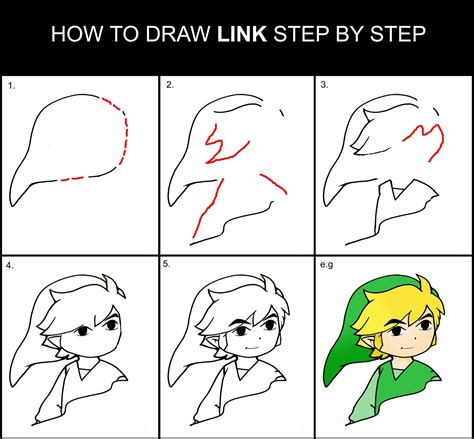 DARYL HOBSON ARTWORK How To Draw Link Step By Step Drawing Guide
