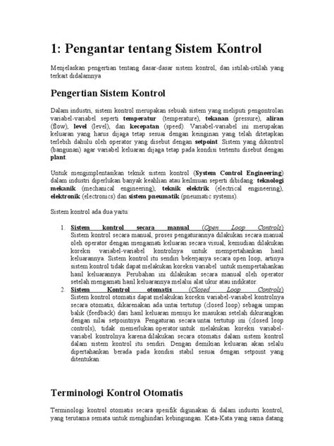 Dasar Sistem Kontrol Otomatis | PDF - Scribd - wintechmobiles.com