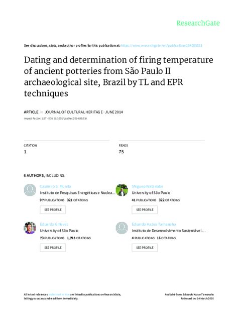 Dating and determination of firing temperature of ancient potteries ... - muktibox.com