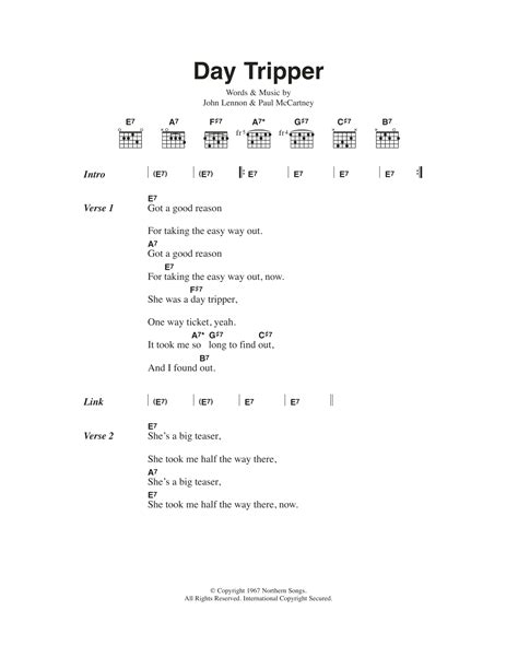 DAY TRIPPER Chords - Vanusa E-Chords