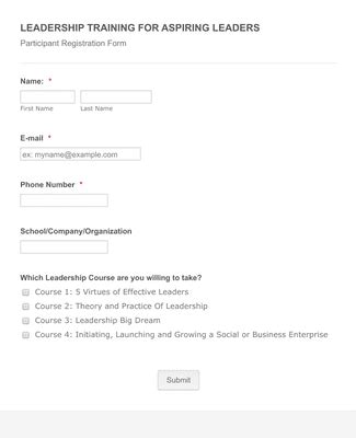 DAYL Leadership Class Application - Jotform