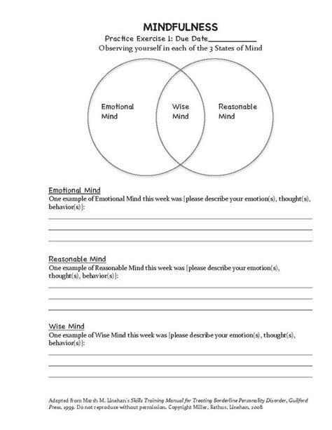 DBT Mindfulness Exercise (Homework Assignment 1) Adapted from Marsha M