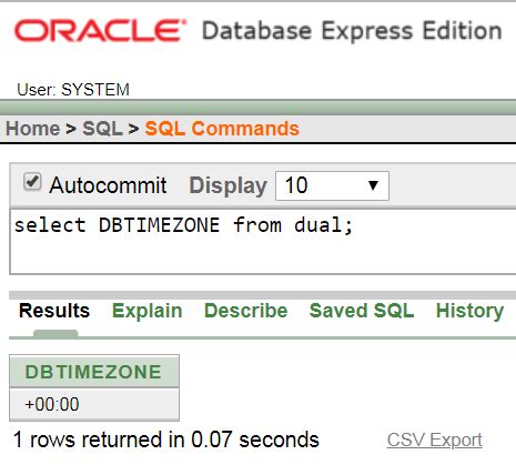 DBTIMEZONE - Oracle Help Center