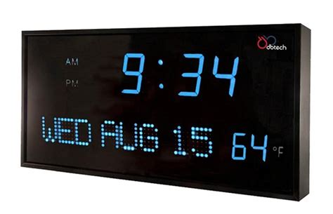 DBTech Big Oversized Digital LED Calendar Clock with Day and Date eBay