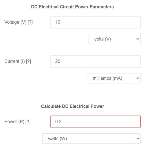 DC Circuit Power Calculator