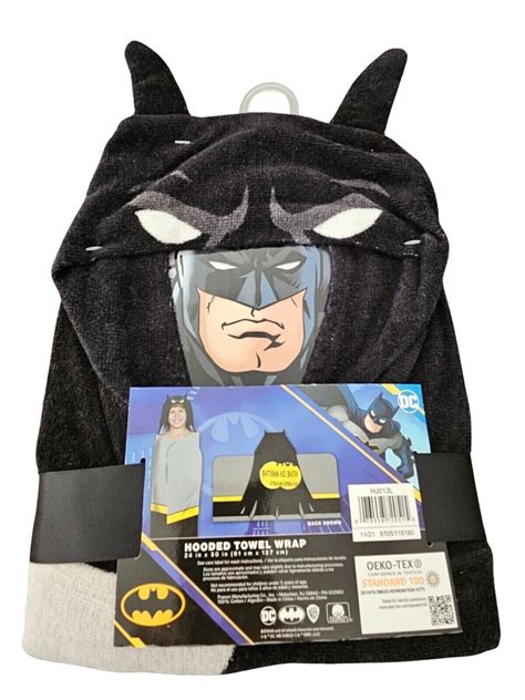 DC Comics Batman Hooded Towel Kids Terrycloth Bath Wrap 24"x …