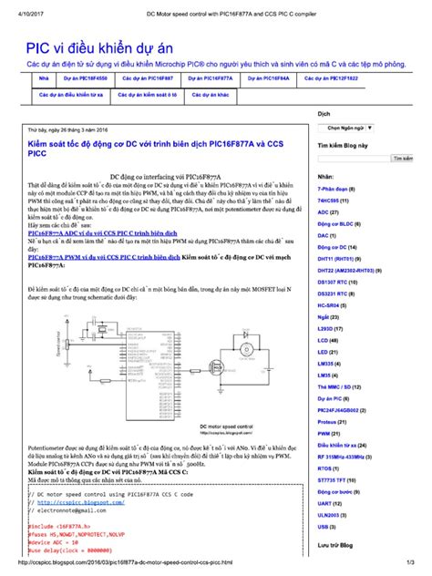 DC Motor speed control with PIC16F877A and CCS C compiler