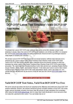 DCP-315P Certification Exam