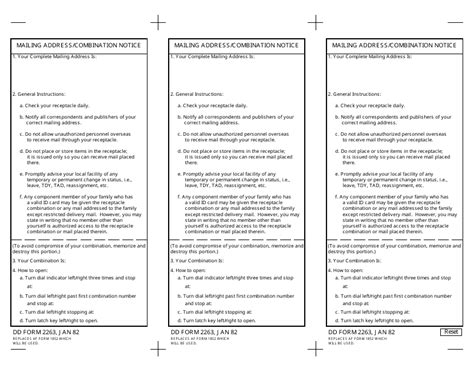 DD Form 2263 Download Fillable PDF or Fill Online Mailing Address