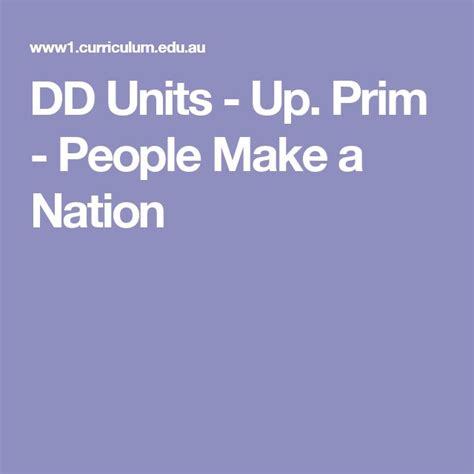 DD Units - Up. Prim. - People Make a Nation