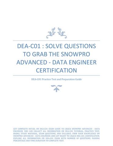 DEA-C01 Zertifizierungsprüfung