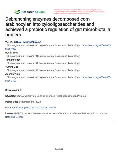 Debranching enzymes decomposed corn arabinoxylan into ... - raincitystudios.com