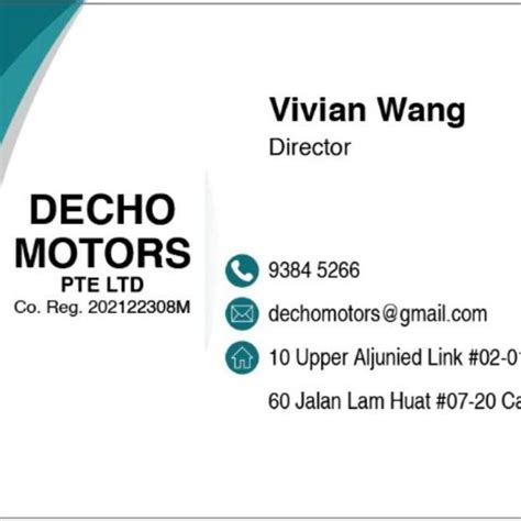 DECHO MOTORS PTE. LTD. (202422308M) - Singapore Company