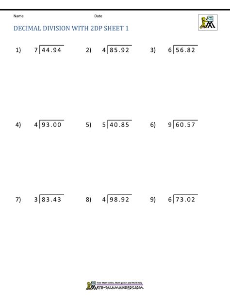 DECIMAL DIVISION WITH 2DP SHEET 1 - wintechmobiles.com