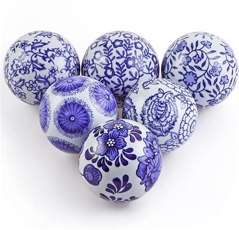 Decorative Porcelain Balls, 3" Centerpiece Balls Set, Floating Ceramic ... - muktibox.com