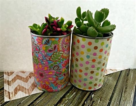 Decoupage Tin Can Planters - Easy DIY Hanging … - raincitystudios.com