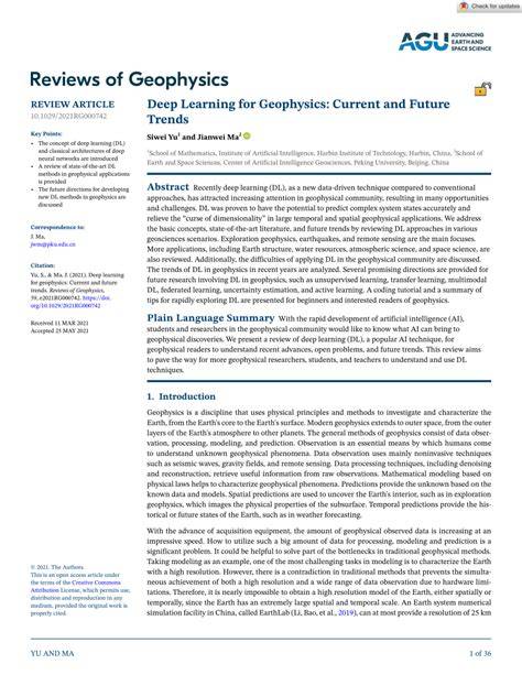 Deep Learning for Geophysics: Current and Future Trends - raincitystudios.com
