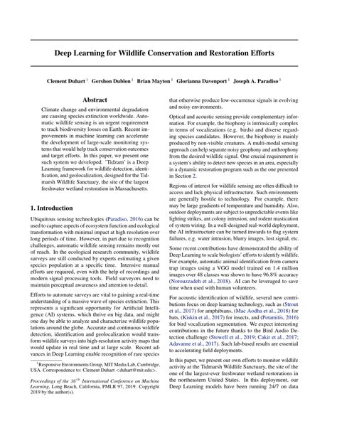 Deep Learning for Wildlife Conservation and Restoration Efforts - coolestguyplanet.net