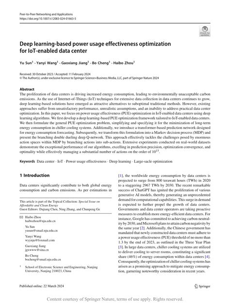 Deep learning-based power usage effectiveness optimization for IoT ... - coolestguyplanet.net