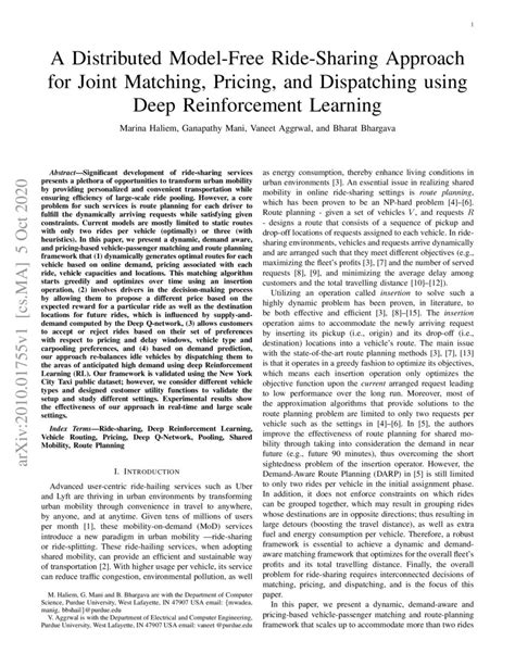 Deep Reinforcement Learning for Ride-sharing Dispatching and - coolestguyplanet.net