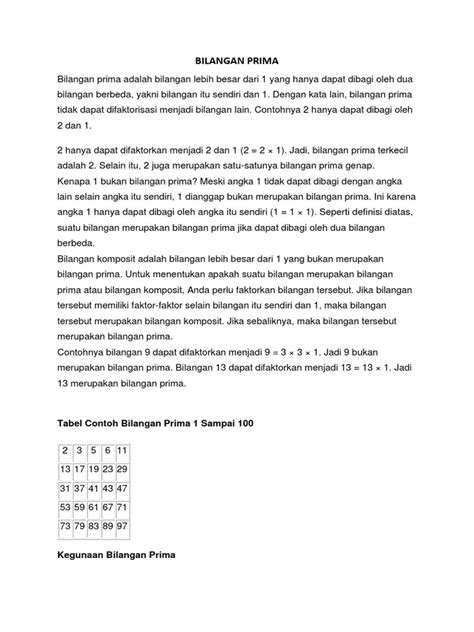 Definisi dan Contoh Bilangan Prima | PDF - Scribd - wintechmobiles.com